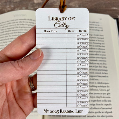 Personalized 2025 Reading Log Bookmark: Book Lover Gift