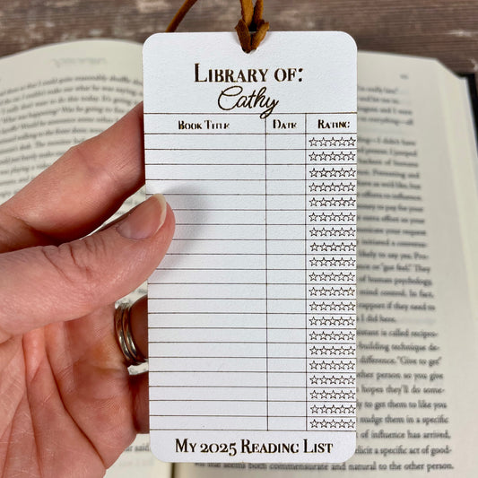 Personalized 2025 Reading Log Bookmark: Book Lover Gift