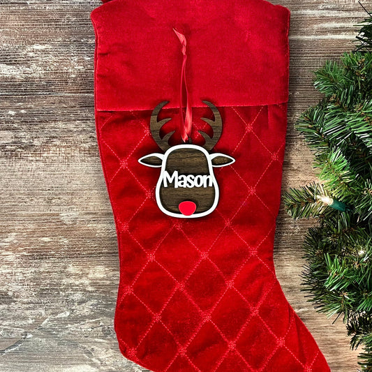 Personalized Reindeer Ornament with Name | Custom Christmas Tree Decoration | Kids Stocking Tag | Family Holiday Gift 2025