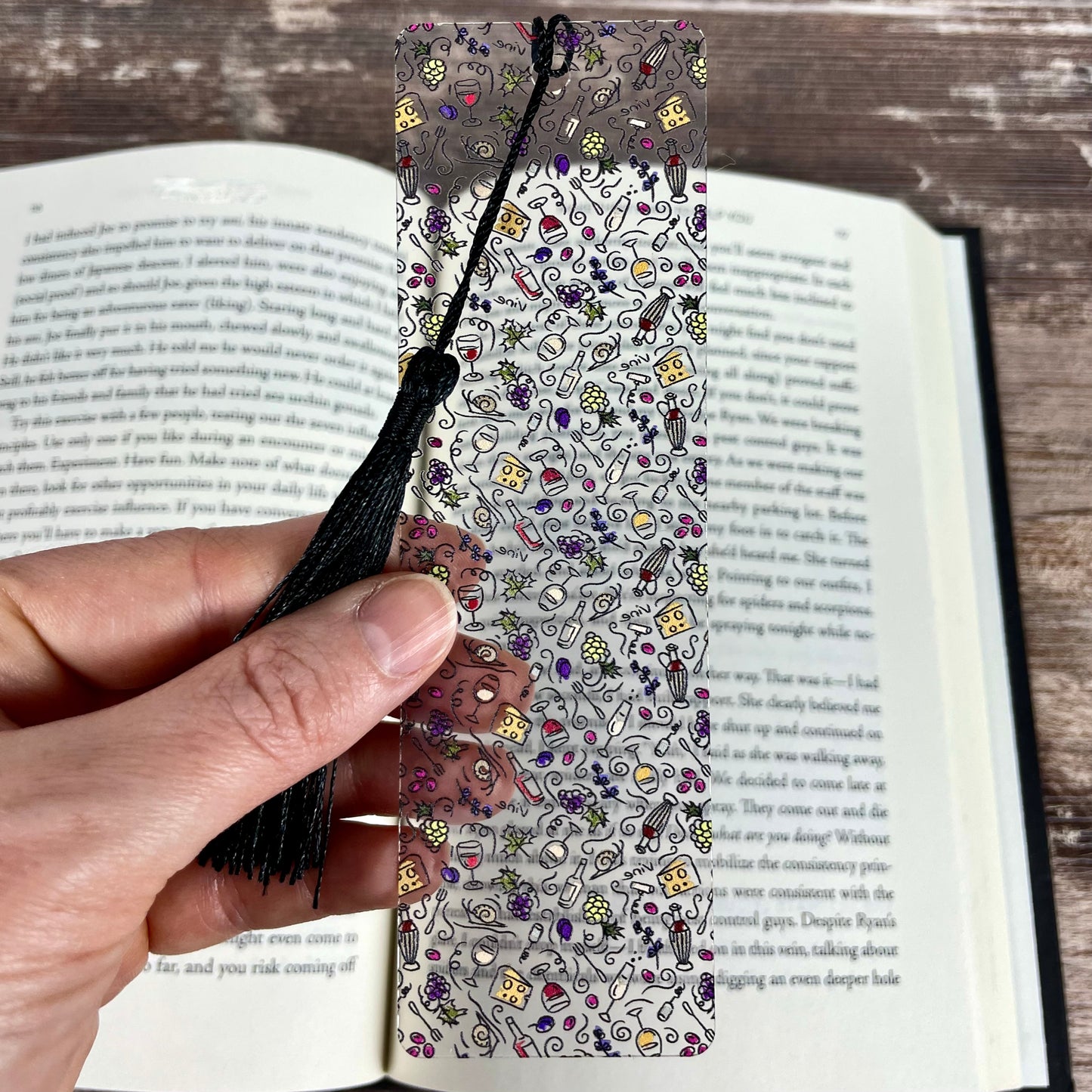 Wine & Cheese Bookmark – Gift for Wine Lovers, Book Club Bookmark, Hostess Gift Idea, Girls Night Accessory, Holiday Stocking Stuffer