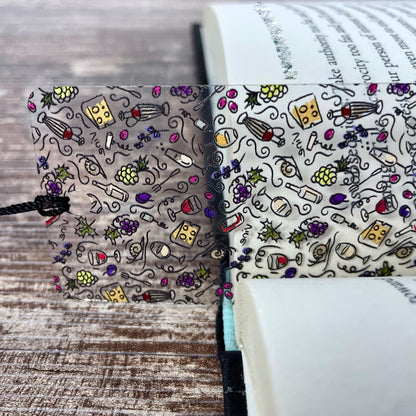 Wine & Cheese Bookmark – Gift for Wine Lovers, Book Club Bookmark, Hostess Gift Idea, Girls Night Accessory, Holiday Stocking Stuffer