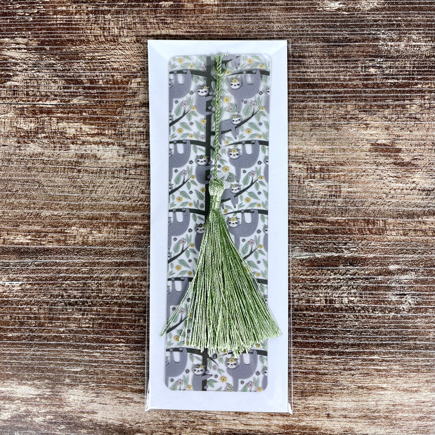 Floral Sloth Bookmark – Cute Animal Bookmark for Readers – Bookish Gift – Pastel Jungle Bookmark – Whimsical Sloth Gift