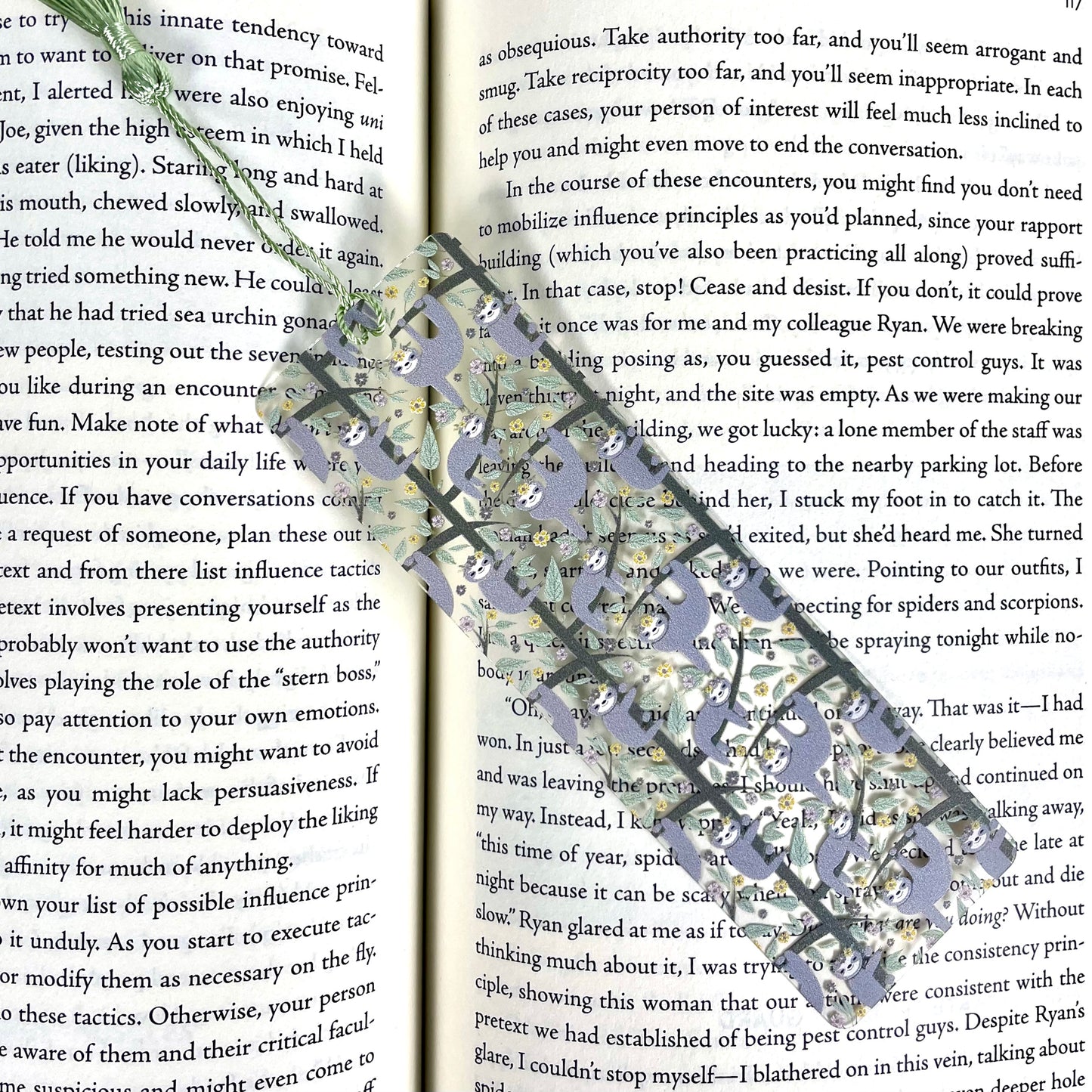 Floral Sloth Bookmark – Cute Animal Bookmark for Readers – Bookish Gift – Pastel Jungle Bookmark – Whimsical Sloth Gift