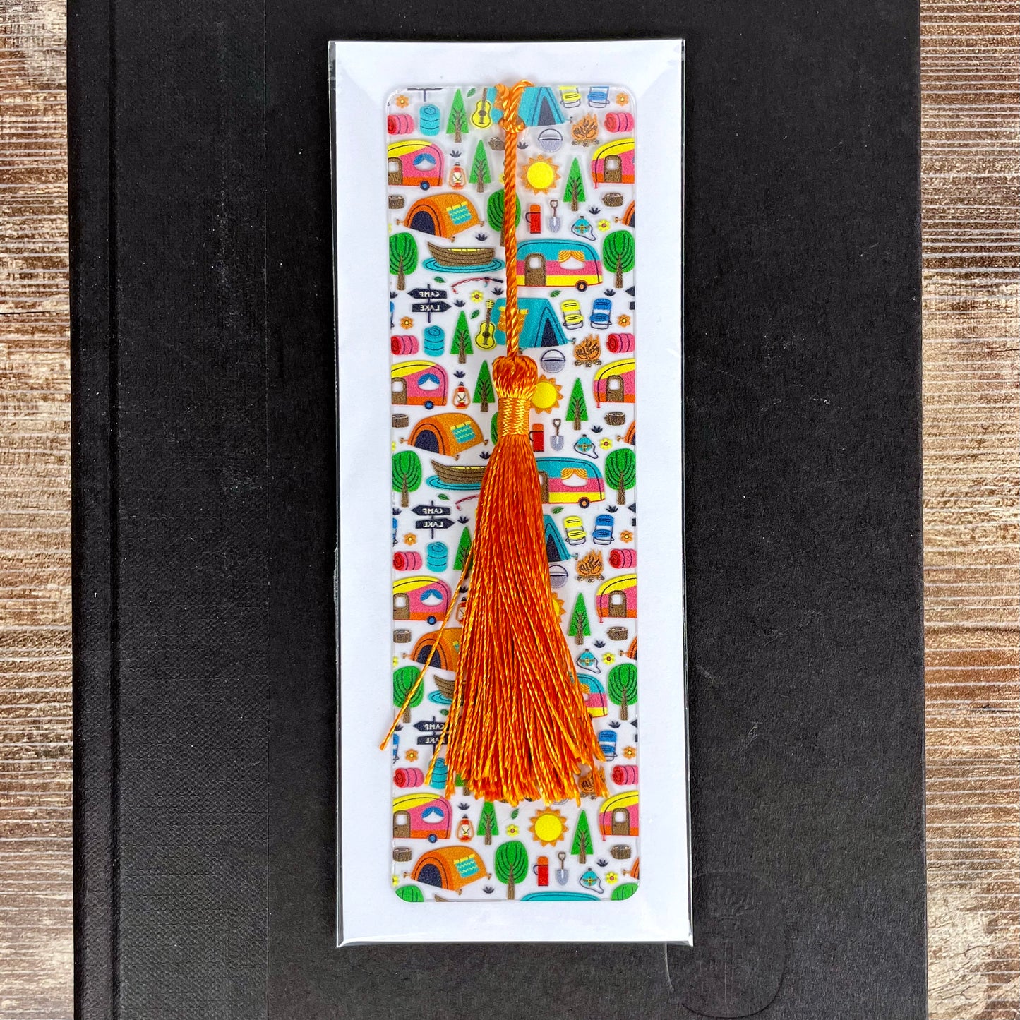 Camping Bookmark – Happy Camper Gift – Colorful Summer Bookmark for Readers – Nature Lover Gift – Outdoor Reading Accessory