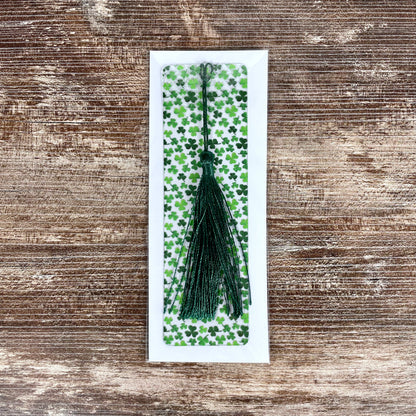 Shamrock Bookmark – Lucky Clover Gift – St. Patrick’s Day Bookmark – Green Botanical Bookmark – Gift for Readers