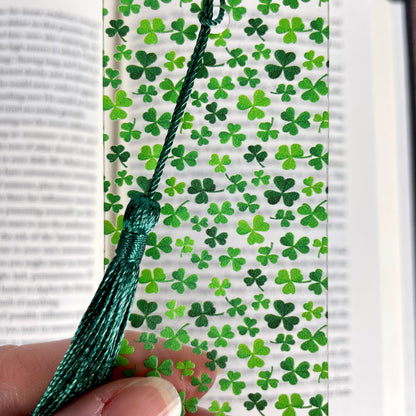 Shamrock Bookmark – Lucky Clover Gift – St. Patrick’s Day Bookmark – Green Botanical Bookmark – Gift for Readers