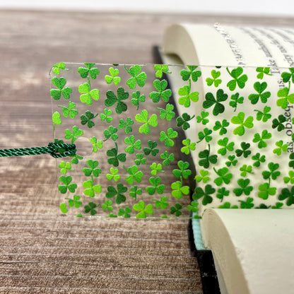 Shamrock Bookmark – Lucky Clover Gift – St. Patrick’s Day Bookmark – Green Botanical Bookmark – Gift for Readers