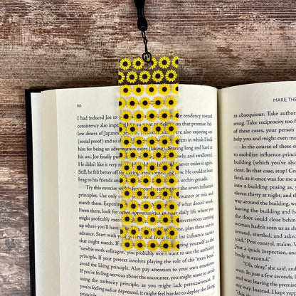 Sunflower Bookmark: Clear with Tassel, Gift for Book Lovers