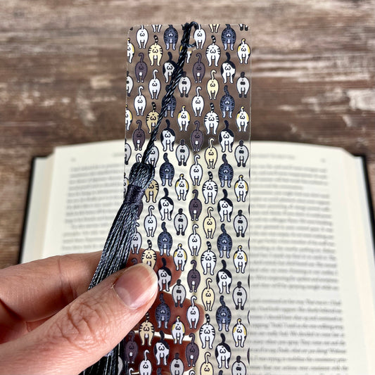 Funny Cat Butt Bookmark – Weird Gift for Cat Lovers, Bookworms, and Crazy Cat Ladies – Clear, Flexible, and Hilarious Bookmark