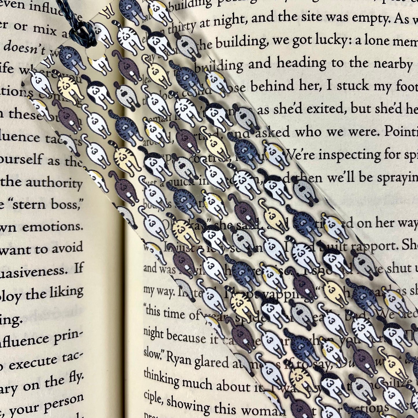 Funny Cat Butt Bookmark – Weird Gift for Cat Lovers, Bookworms, and Crazy Cat Ladies – Clear, Flexible, and Hilarious Bookmark