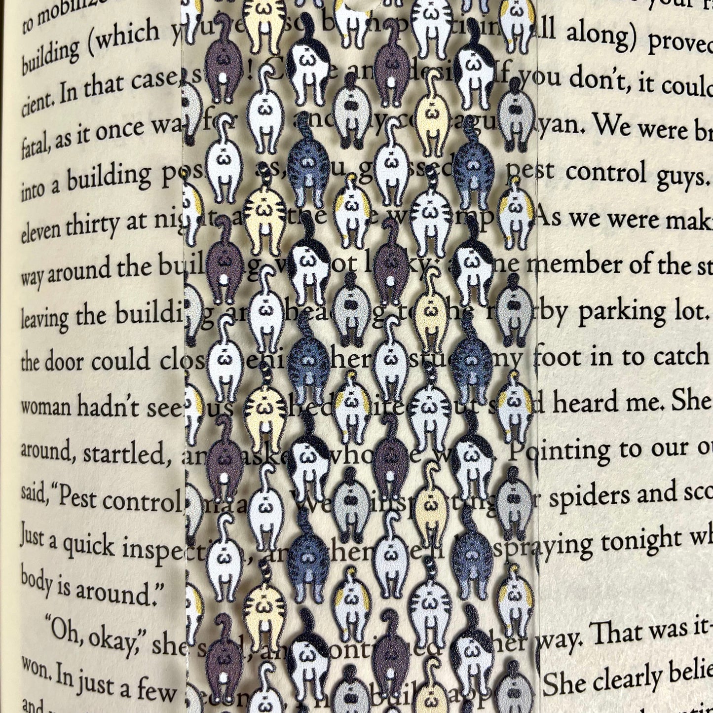Funny Cat Butt Bookmark – Weird Gift for Cat Lovers, Bookworms, and Crazy Cat Ladies – Clear, Flexible, and Hilarious Bookmark