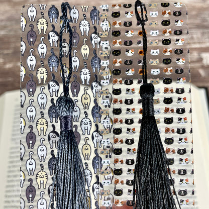 Funny Cat Bookmark Set – Cat Faces & Cat Butts – Gift for Cat Lovers, Cat Moms and Pet People