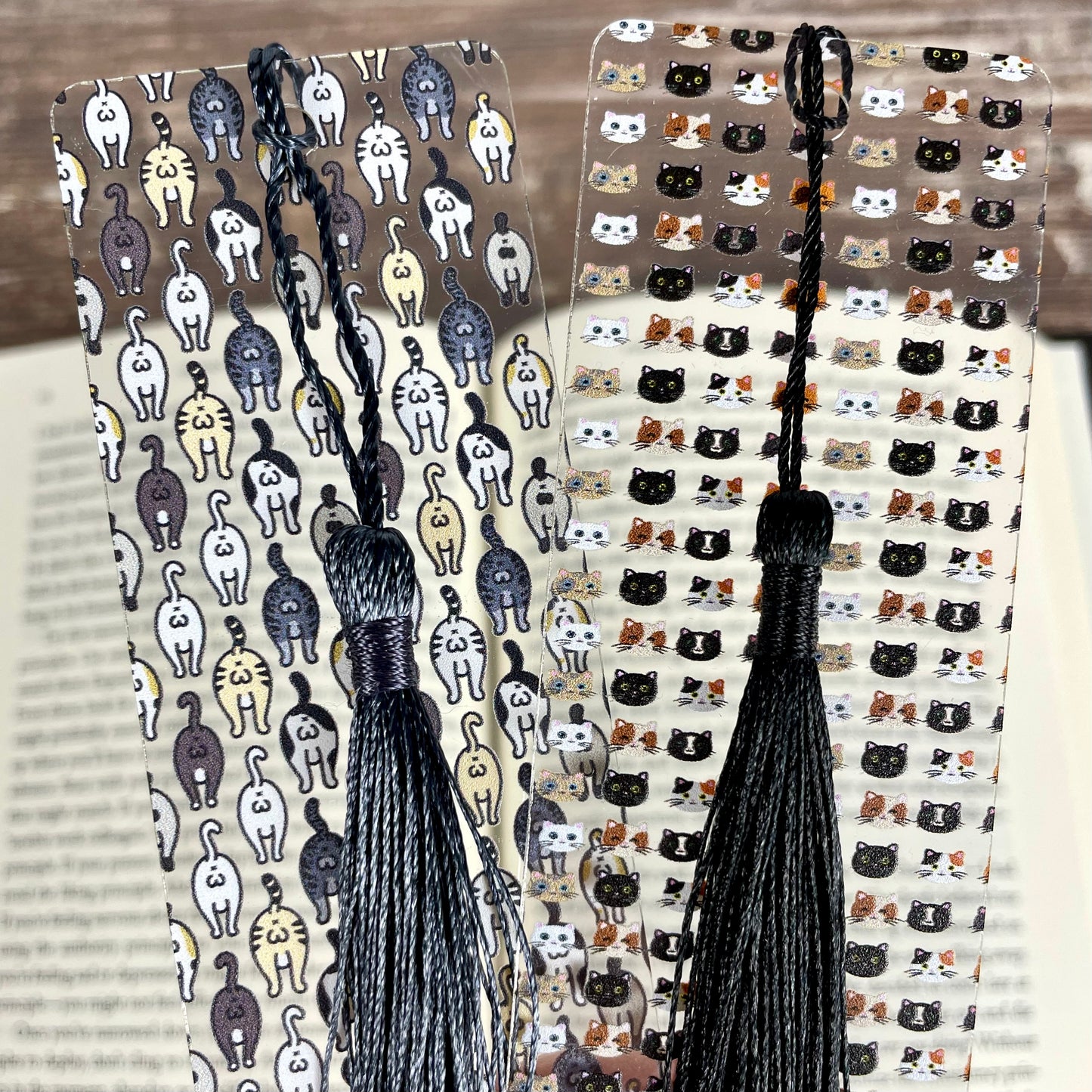 Funny Cat Bookmark Set – Cat Faces & Cat Butts – Gift for Cat Lovers, Cat Moms and Pet People