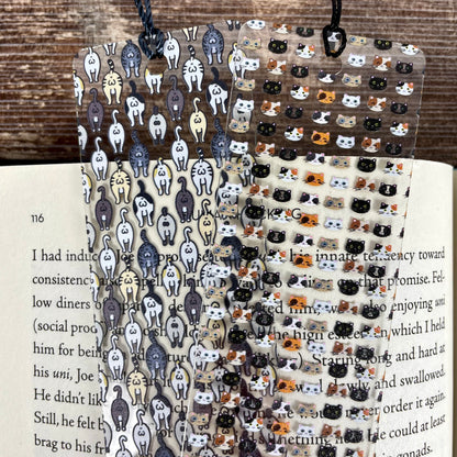Funny Cat Bookmark Set – Cat Faces & Cat Butts – Gift for Cat Lovers, Cat Moms and Pet People