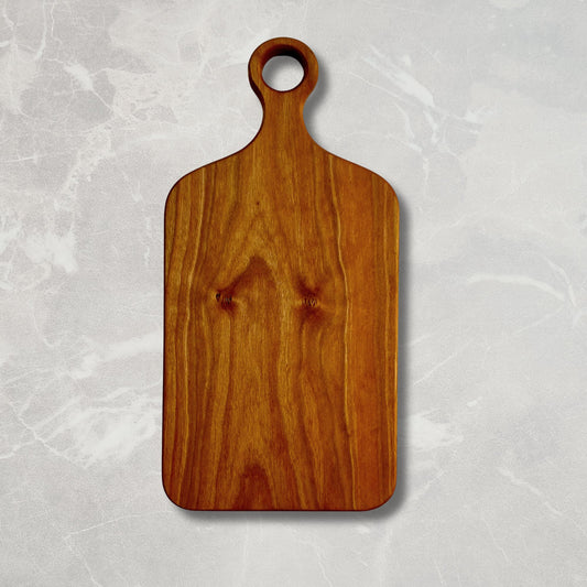 Solid Cherry Cutting Board with Handle | One-Piece Serving Tray