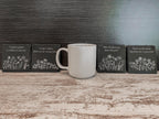 Set of four wildflower coasters with inspirational quote