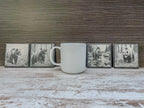 Set of 4 slate coasters with grizzly bears in wildlife