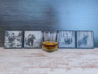 Engraved Bear Slate Coasters (Set of 4) - Rustic Cabin Decor