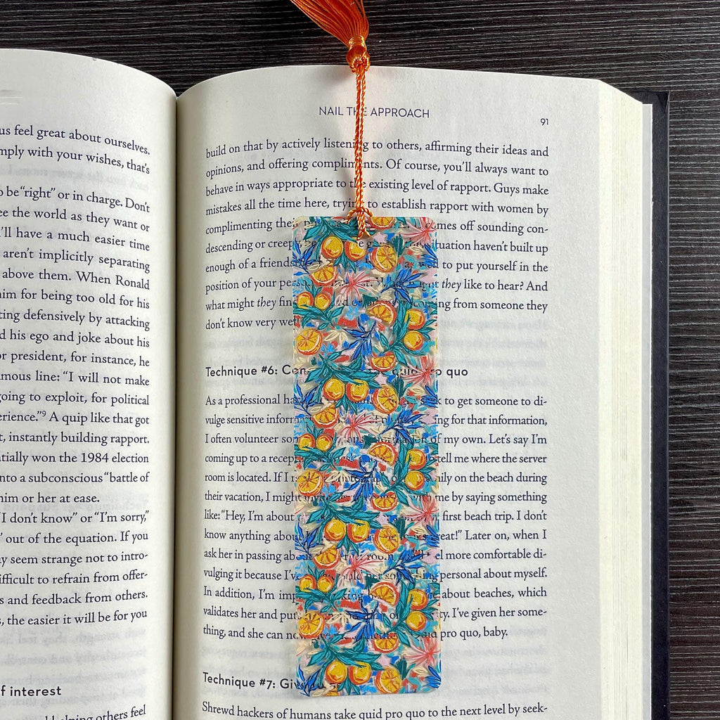 Orange Citrus Fruit Clementine Bookmark - Gift for Readers and Book Lovers