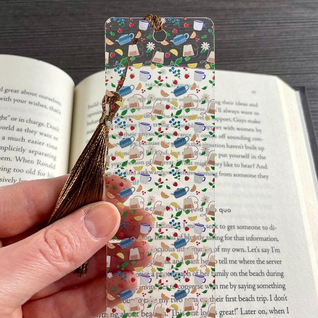 Tea Bookmark Makes a Cottagecore Teacher Gift or Hostess Gift for Tea Lovers, Book Lovers and Readers