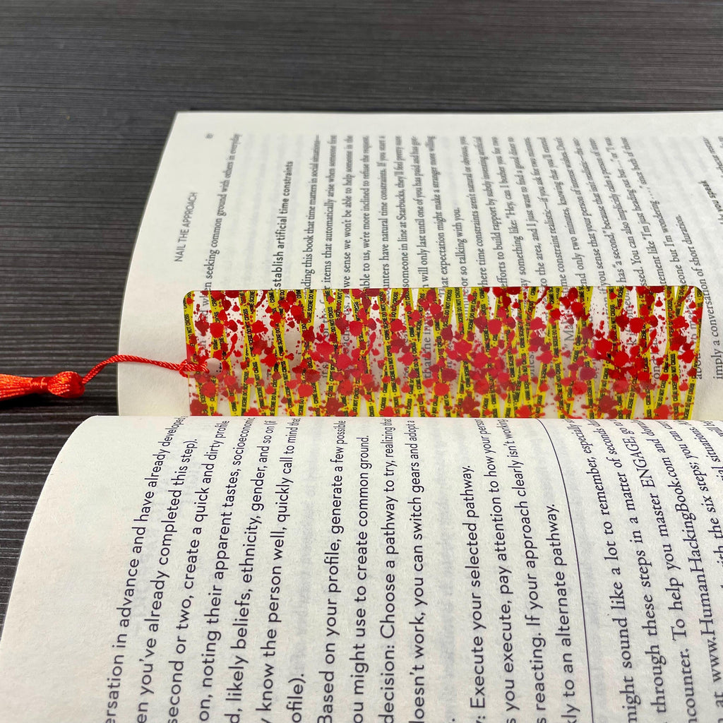 Crime Scene Bookmark for True Crime Fans, Thriller Reader Stocking Stuffer or Mystery Book Lover Gift