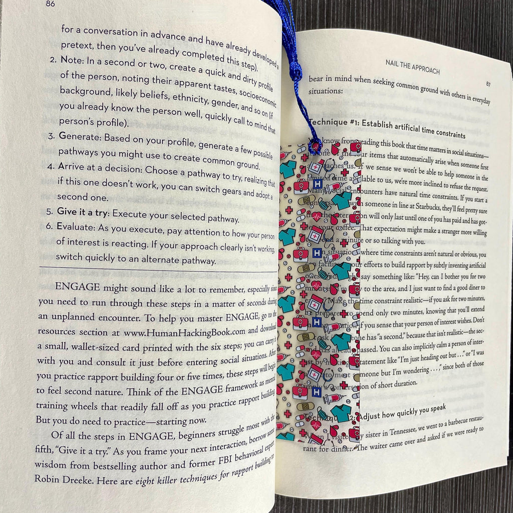 Doctor and Nurse Bookmark for Healthcare Worker Gift Basket, Nursing School Stocking Stuffer and Medical School Gift