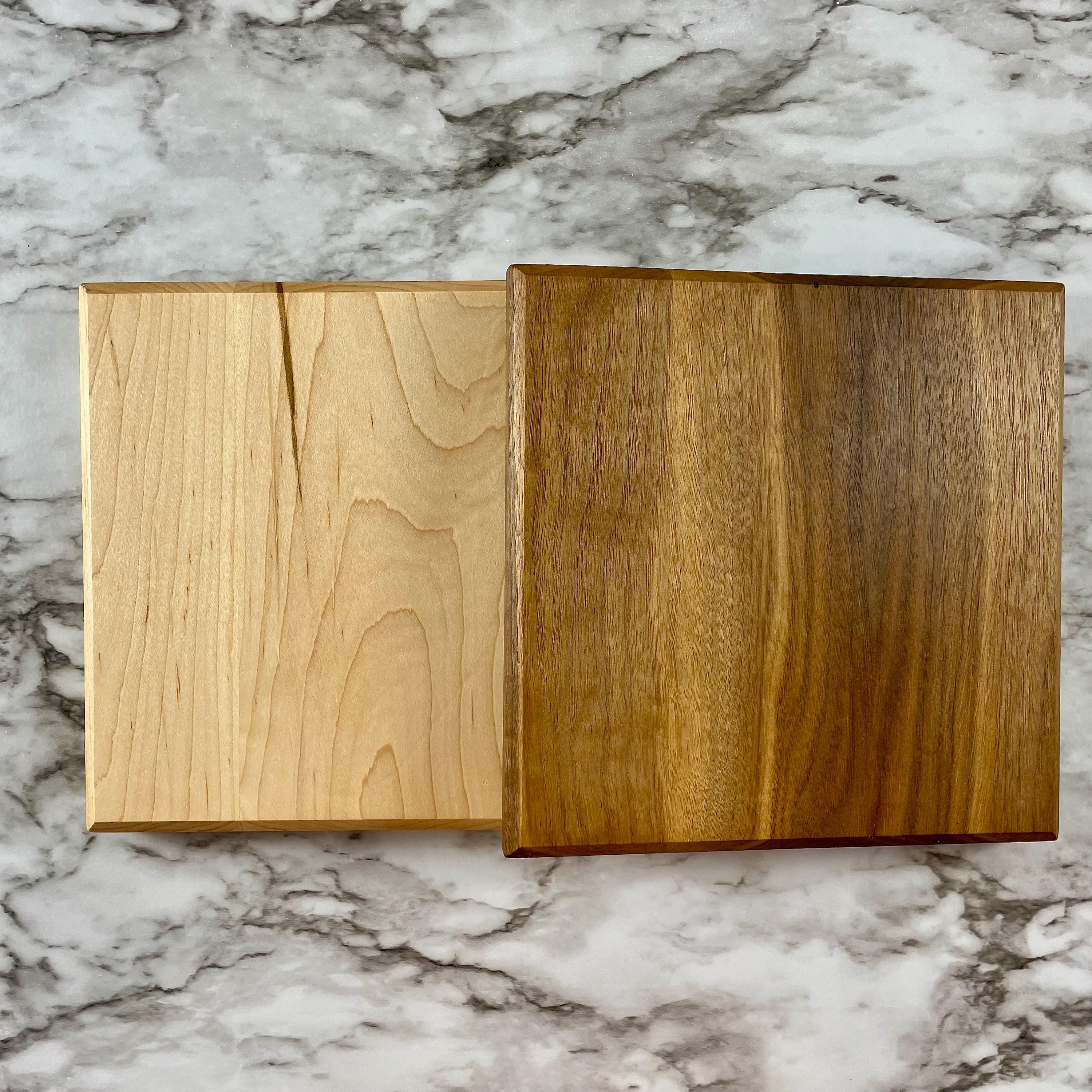 Square Cutting Board – Butcher Block Style – Reversible Thick Prep Board – Walnut, Maple or Cherry