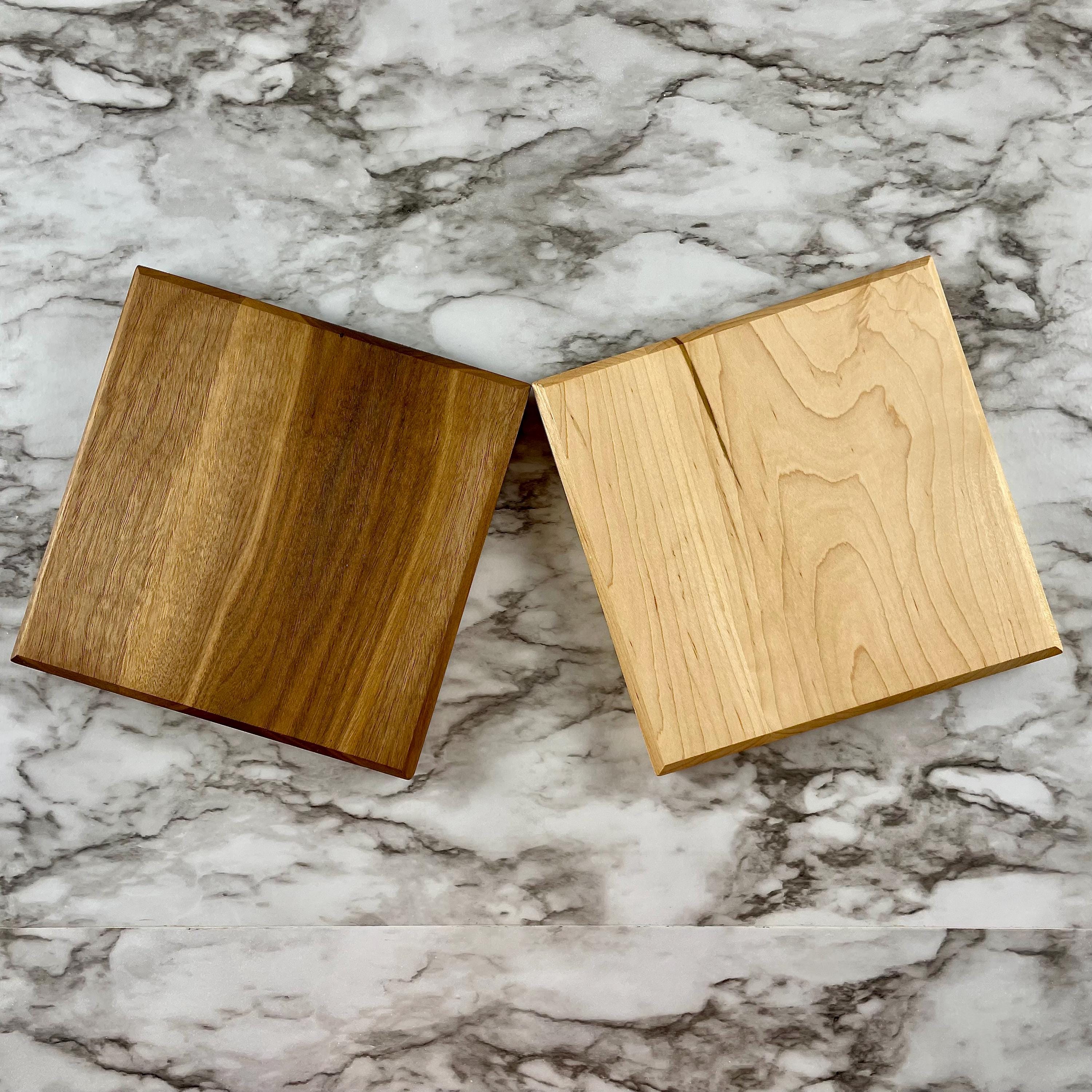 Square Cutting Board – Butcher Block Style – Reversible Thick Prep Board – Walnut, Maple or Cherry