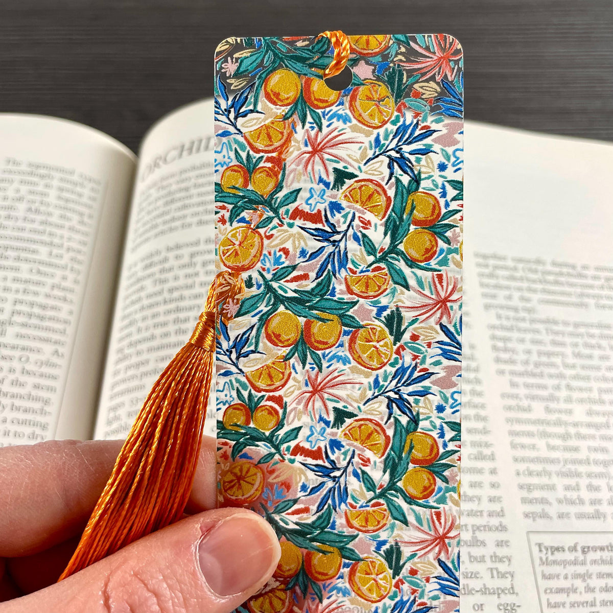Orange Citrus Fruit Clementine Bookmark - Gift for Readers and Book Lovers