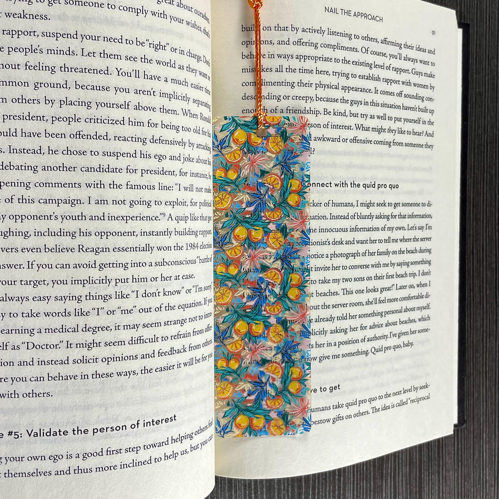 Orange Citrus Fruit Clementine Bookmark - Gift for Readers and Book Lovers