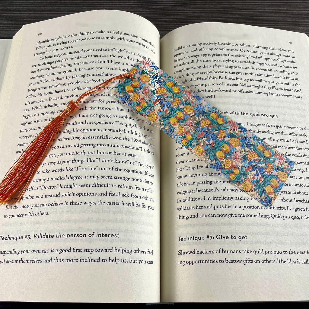 Orange Citrus Fruit Clementine Bookmark - Gift for Readers and Book Lovers