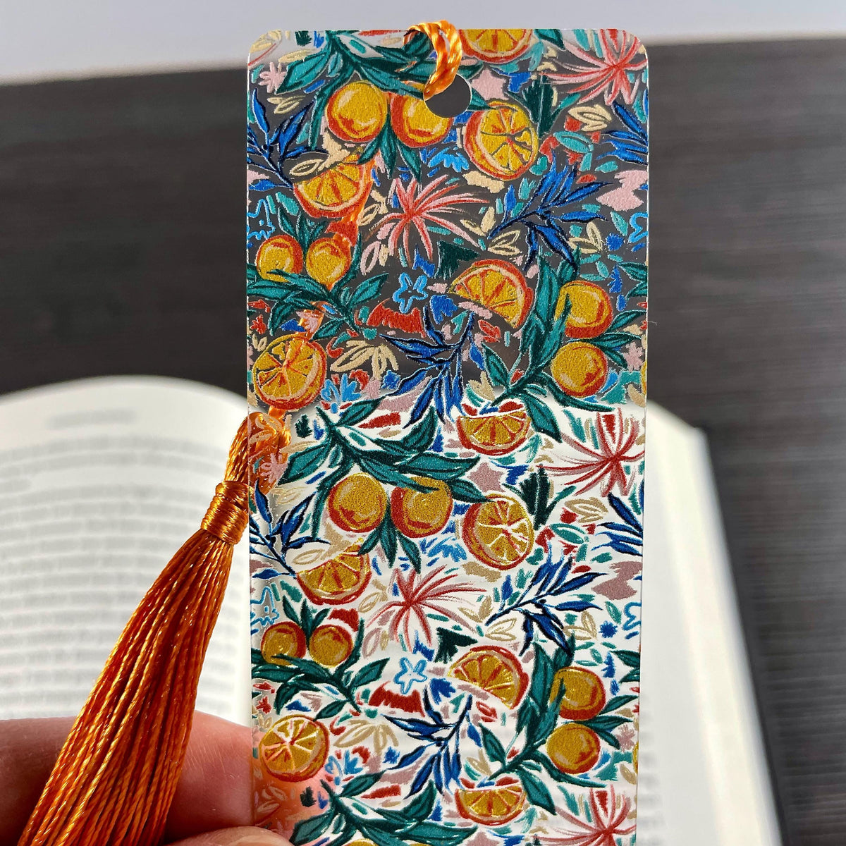 Orange Citrus Fruit Clementine Bookmark - Gift for Readers and Book Lovers