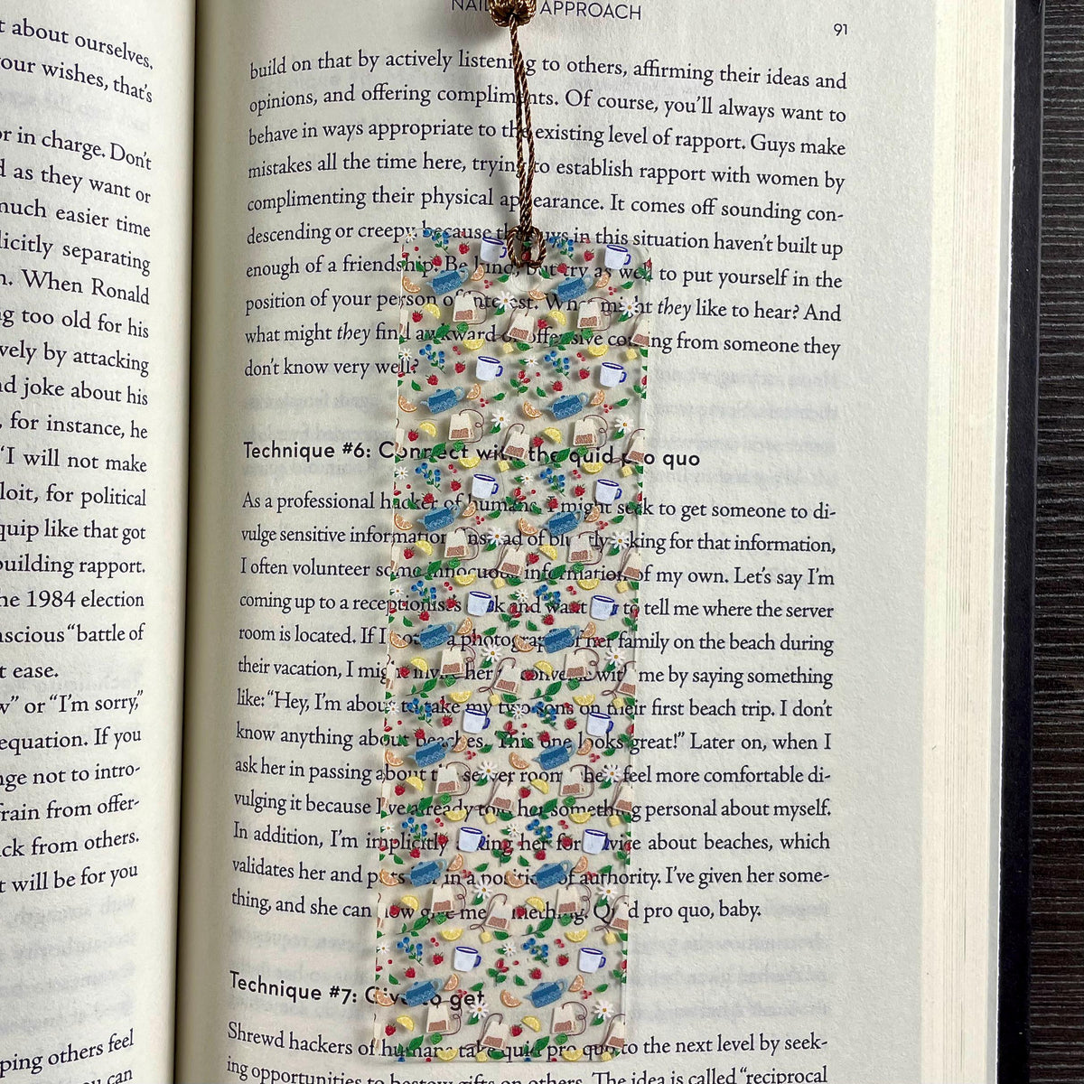 Tea Bookmark Makes a Cottagecore Teacher Gift or Hostess Gift for Tea Lovers, Book Lovers and Readers