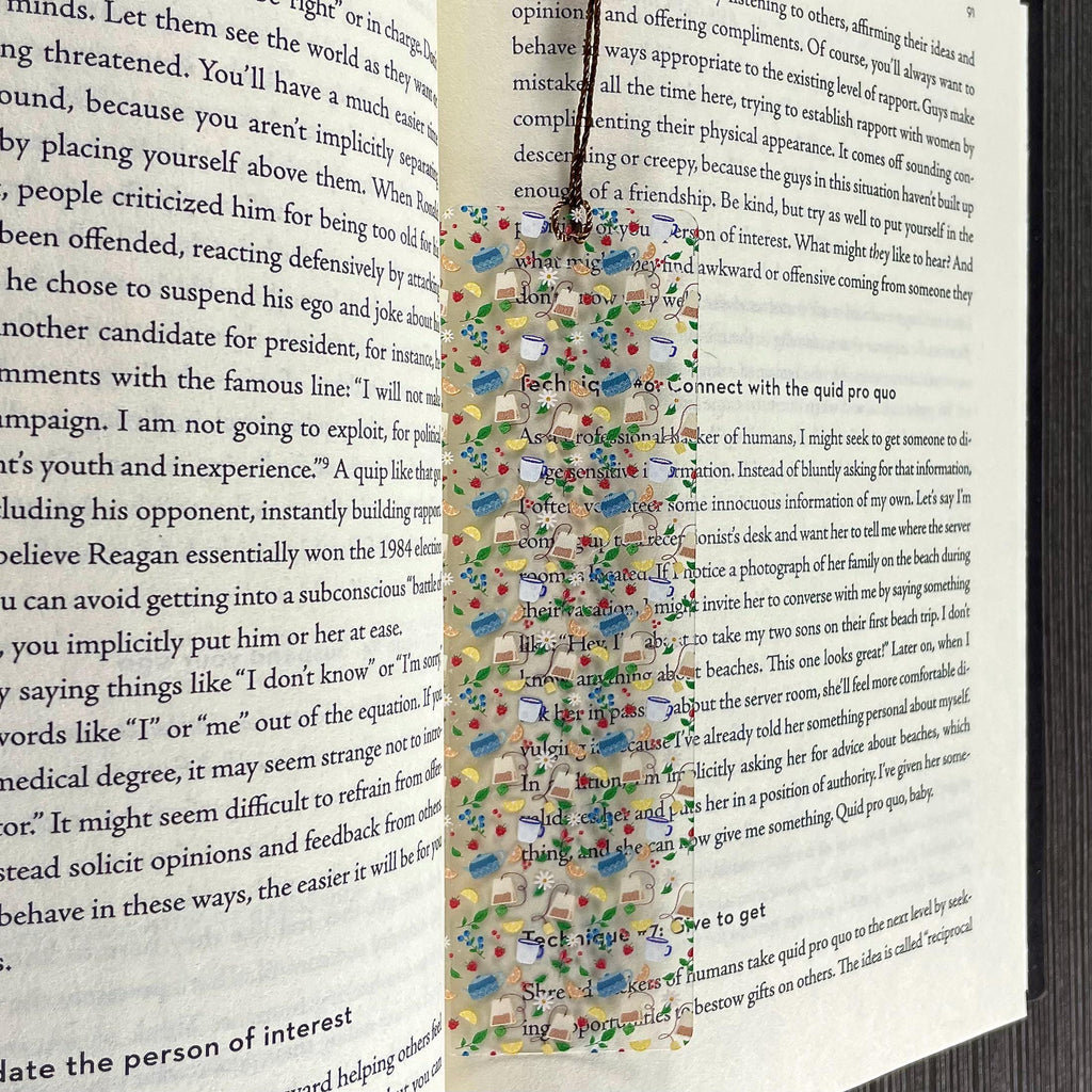 Tea Bookmark Makes a Cottagecore Teacher Gift or Hostess Gift for Tea Lovers, Book Lovers and Readers