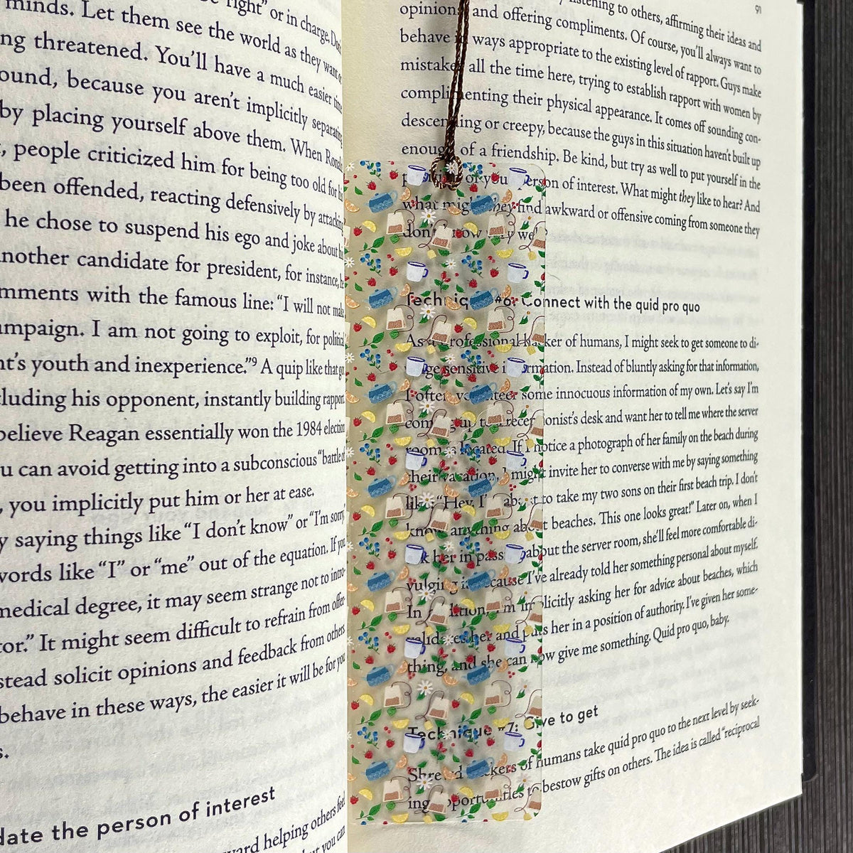 Tea Bookmark Makes a Cottagecore Teacher Gift or Hostess Gift for Tea Lovers, Book Lovers and Readers