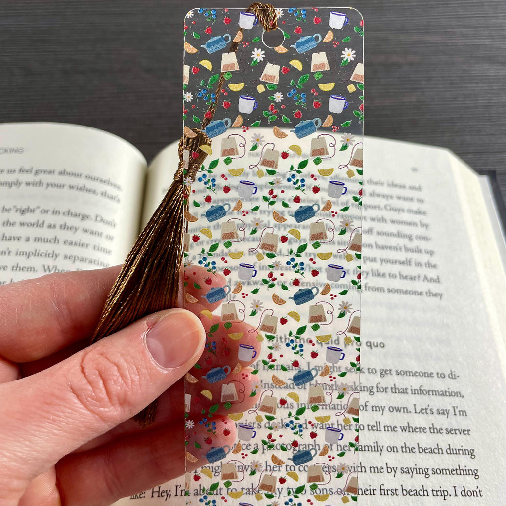 Tea Bookmark Makes a Cottagecore Teacher Gift or Hostess Gift for Tea Lovers, Book Lovers and Readers