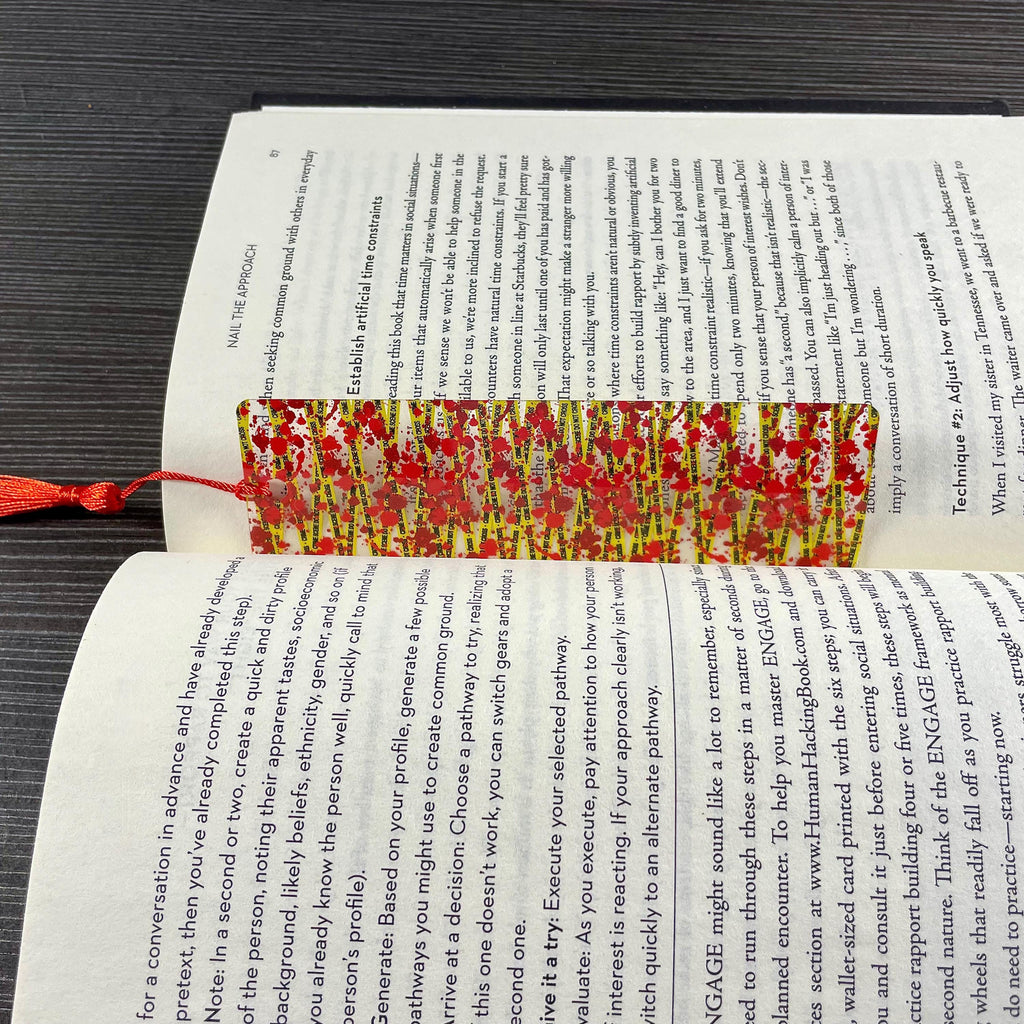 Crime Scene Bookmark for True Crime Fans, Thriller Reader Stocking Stuffer or Mystery Book Lover Gift
