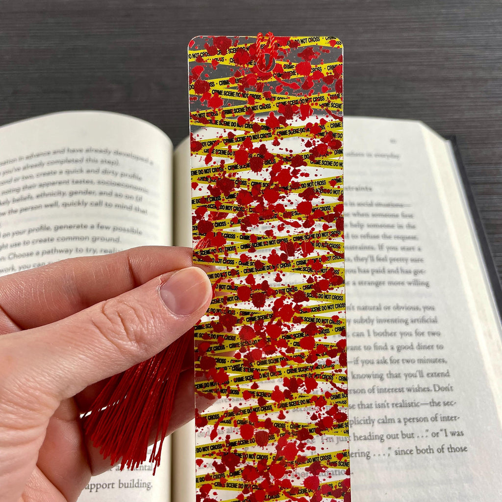 Crime Scene Bookmark for True Crime Fans, Thriller Reader Stocking Stuffer or Mystery Book Lover Gift