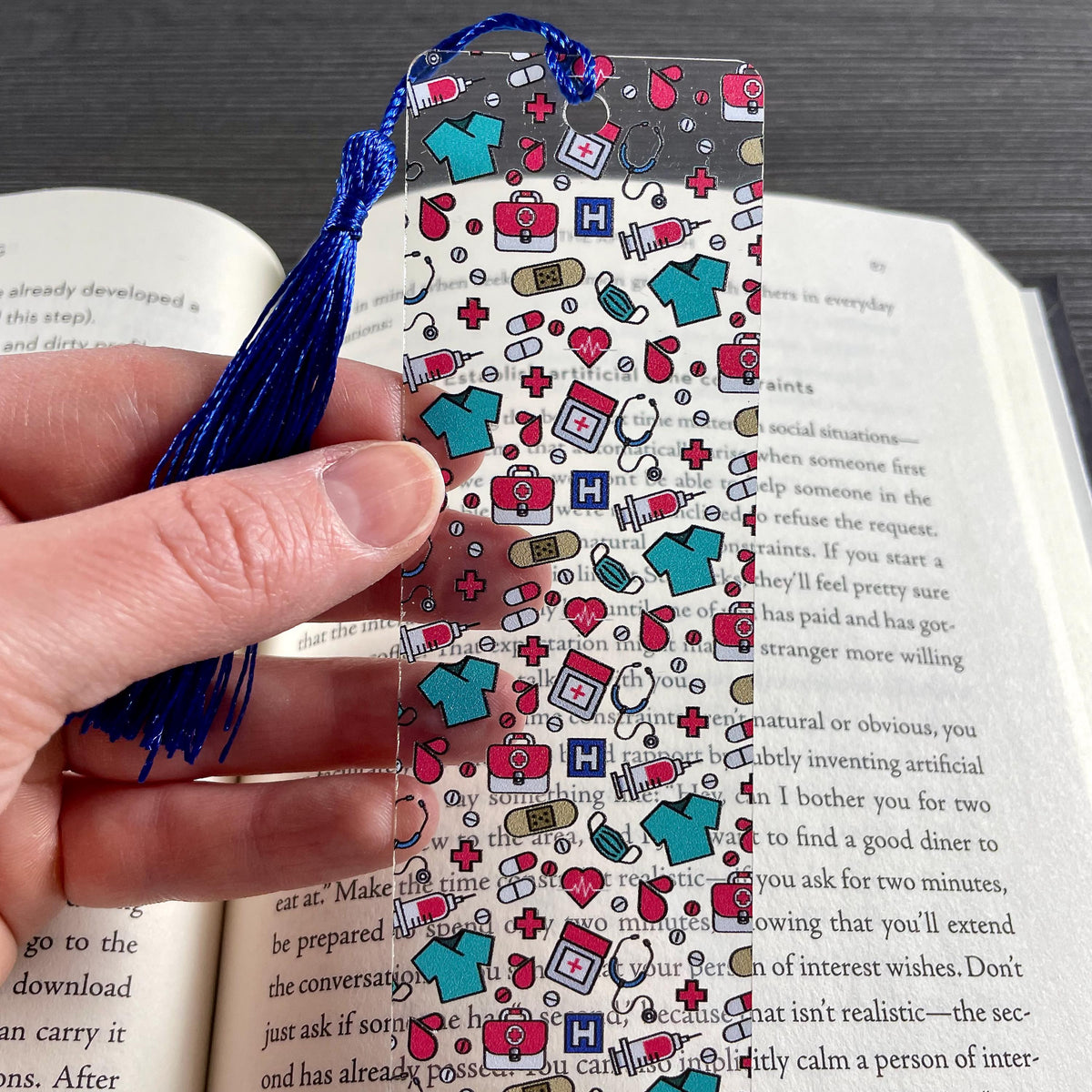 Doctor and Nurse Bookmark for Healthcare Worker Gift Basket, Nursing School Stocking Stuffer and Medical School Gift