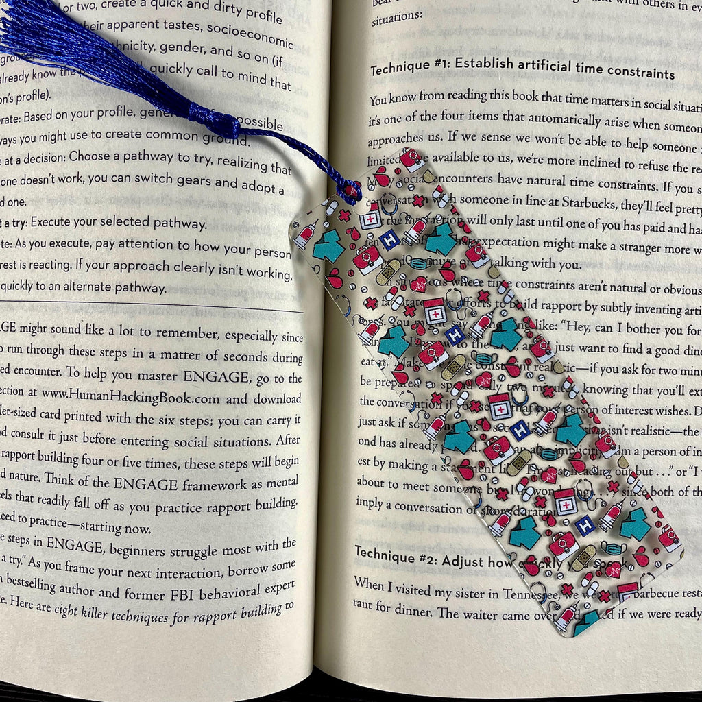 Doctor and Nurse Bookmark for Healthcare Worker Gift Basket, Nursing School Stocking Stuffer and Medical School Gift