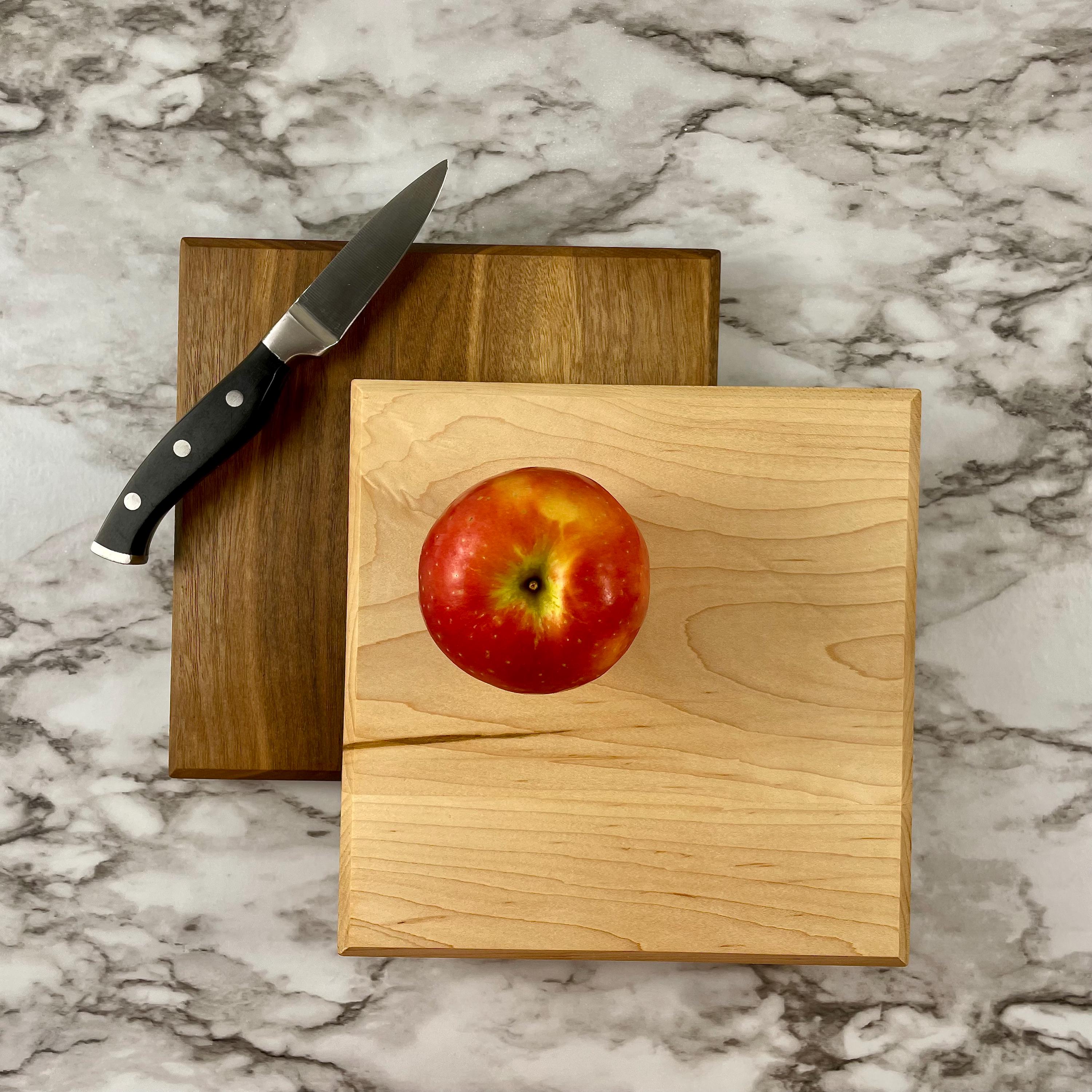 Square Cutting Board – Butcher Block Style – Reversible Thick Prep Board – Walnut, Maple or Cherry