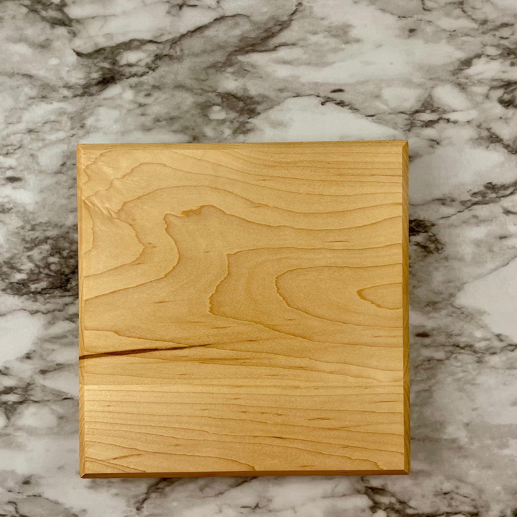 Square Cutting Board – Butcher Block Style – Reversible Thick Prep Board – Walnut, Maple or Cherry