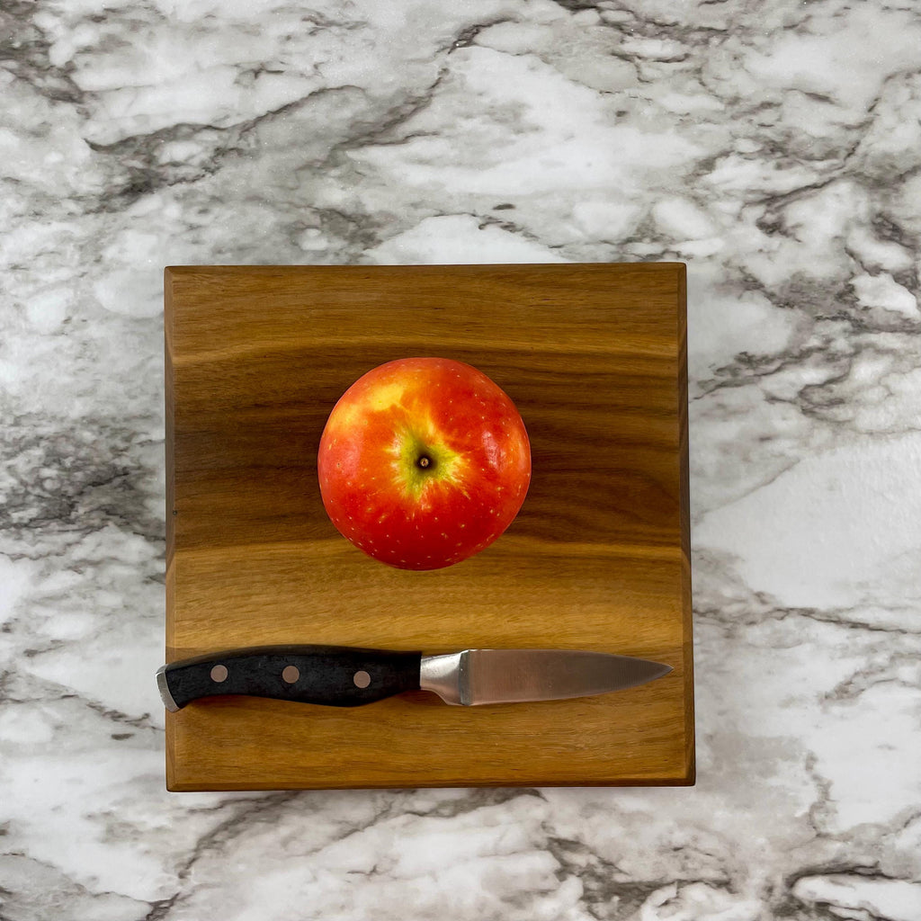 Square Cutting Board – Butcher Block Style – Reversible Thick Prep Board – Walnut, Maple or Cherry