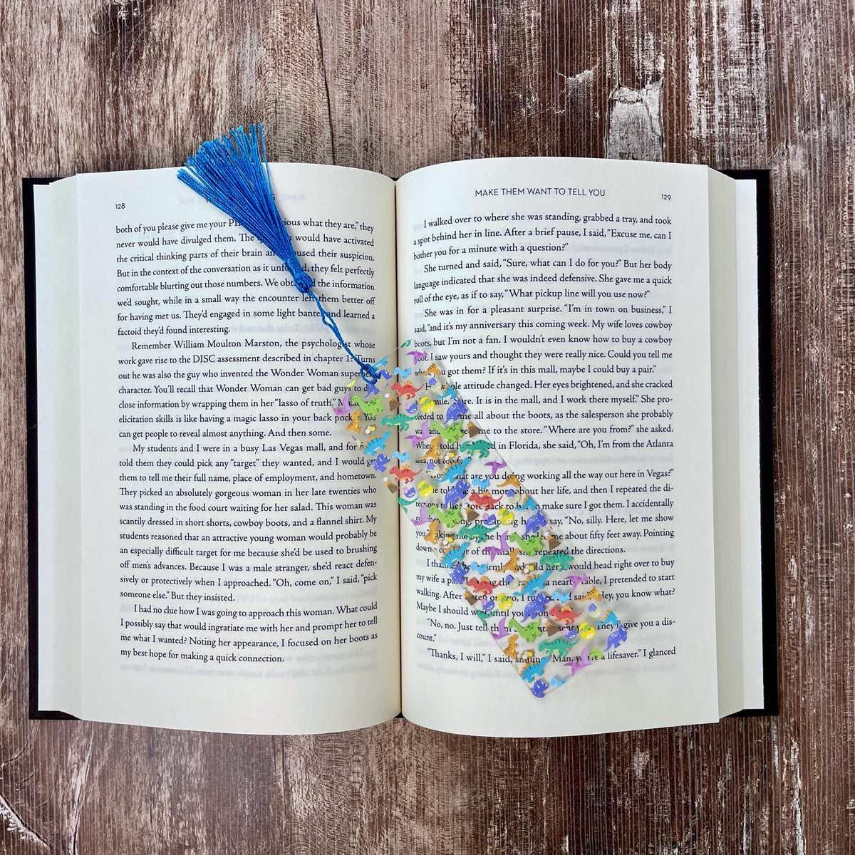 Colorful Dinosaur Bookmark, Fun Book Accessory or Dinosaur Party Favor for Young Readers