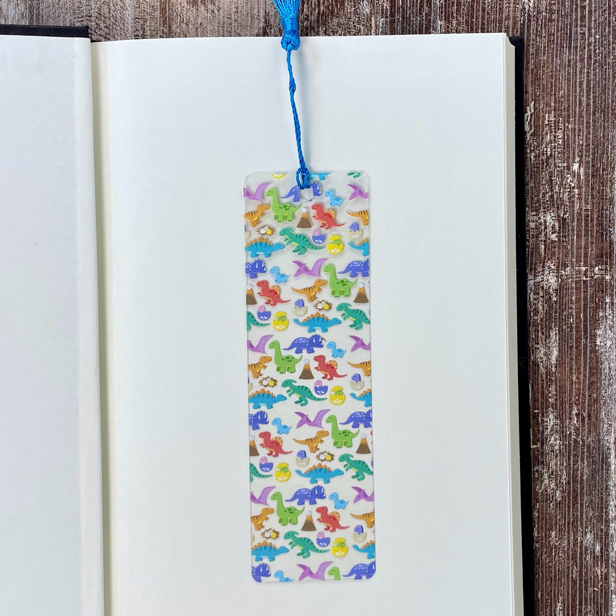 Colorful Dinosaur Bookmark, Fun Book Accessory or Dinosaur Party Favor for Young Readers