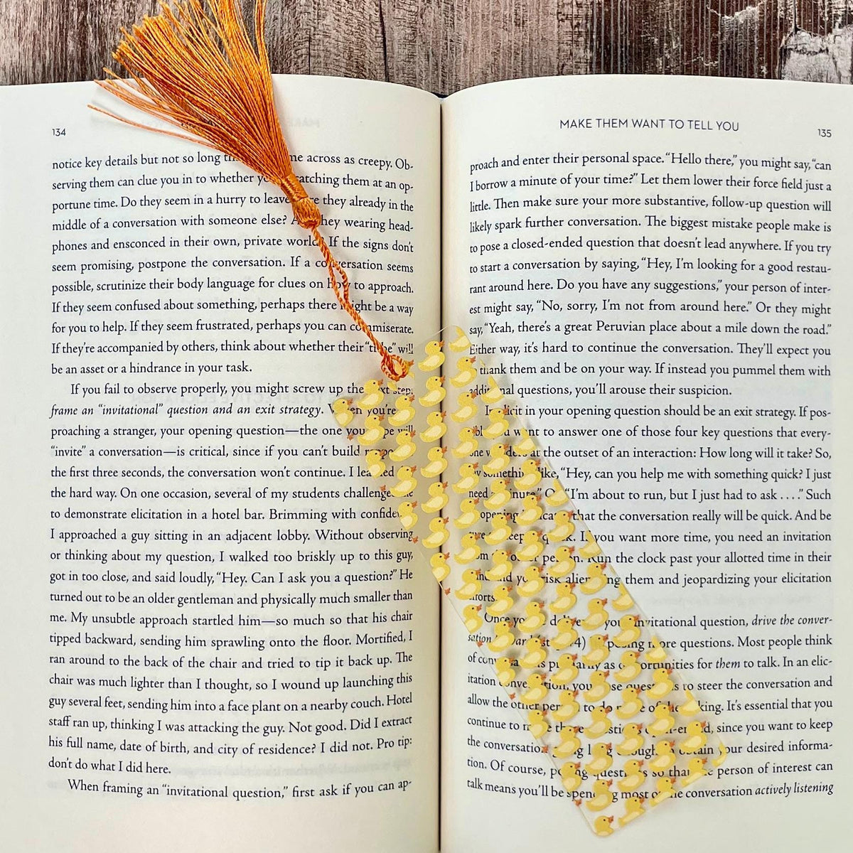 Rubber Duck Bookmark for Teacher Gift Baskets, Birthday Gifts or Stocking Stuffers for Rubber Duck Lovers and Young Readers