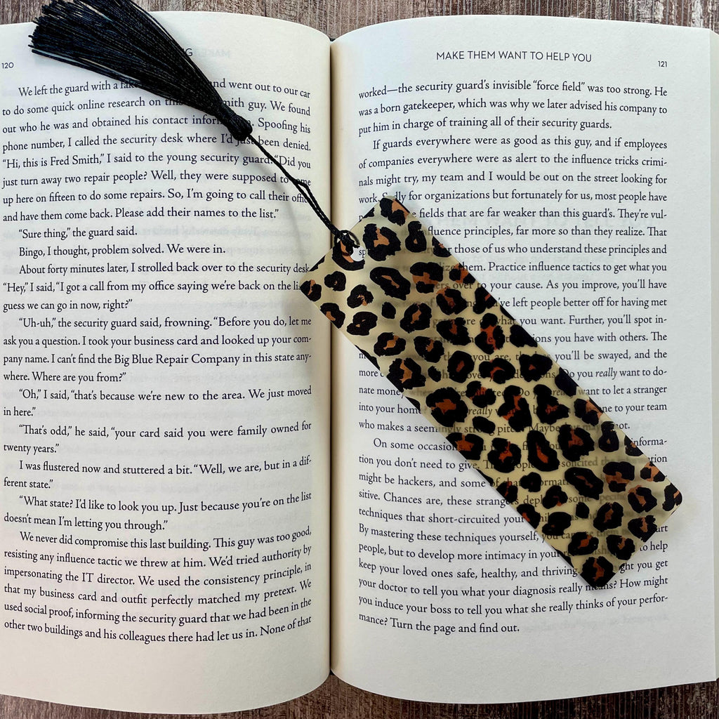 Leopard Print Bookmark for Book Lovers, Teacher Gifts or Bookish Birthday Gift for Fashion Lovers and Readers