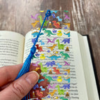 Colorful Dinosaur Bookmark, Fun Book Accessory or Dinosaur Party Favor for Young Readers
