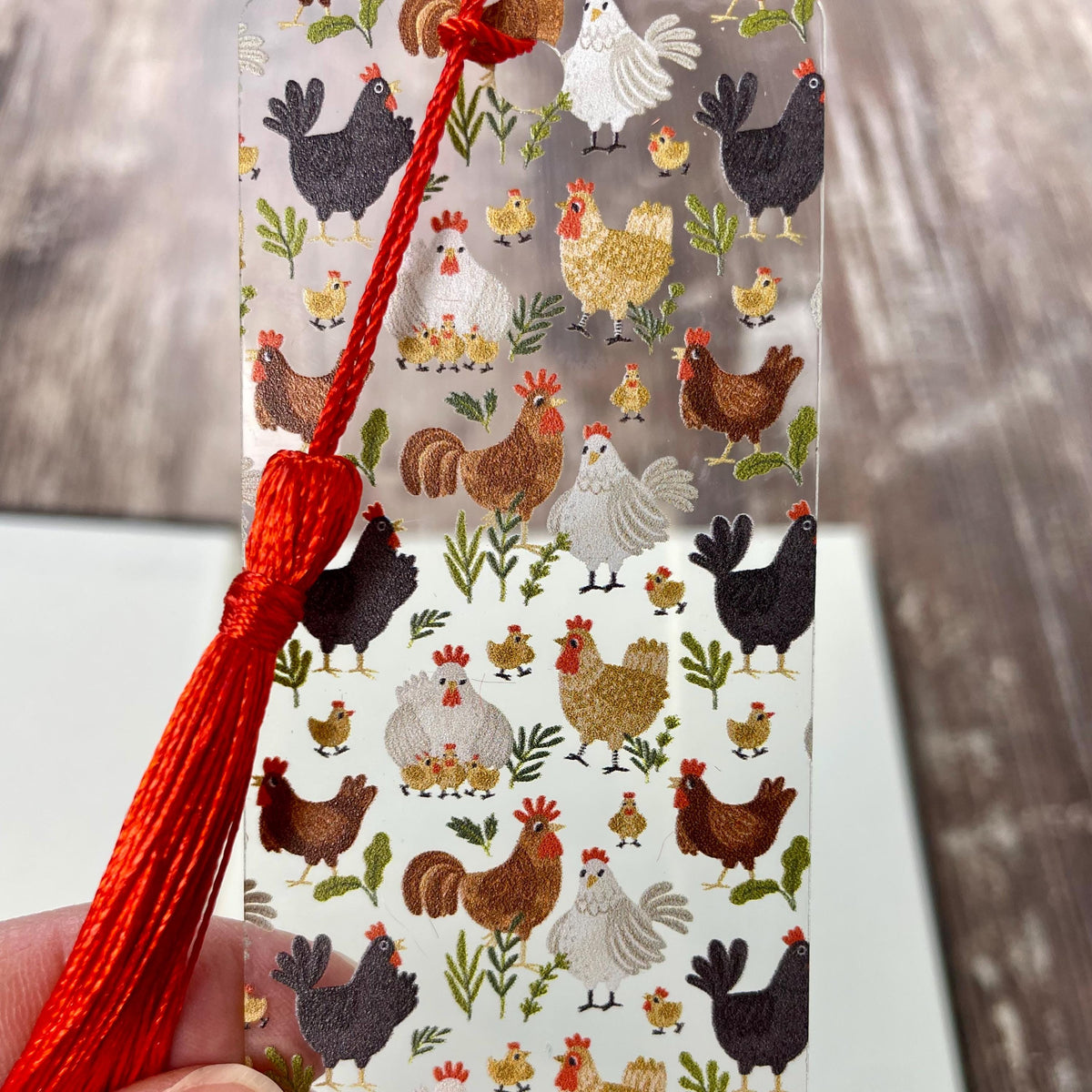 Chicken Bookmark for Chicken Lovers, Stocking Stuffer or Bookish Birthday Gift for Farm Animal Lovers and Readers