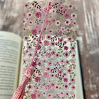 Pink Floral Scalloped Bookmark Makes a Pretty Teacher Appreciation or Birthday Gift for Book Lovers and Readers